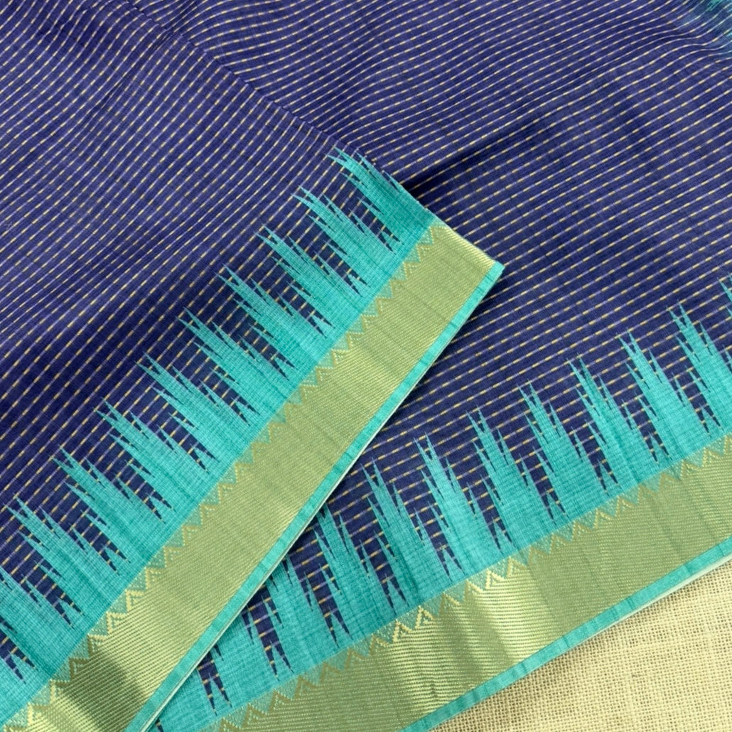 Royal Blue Semi Tussar Saree