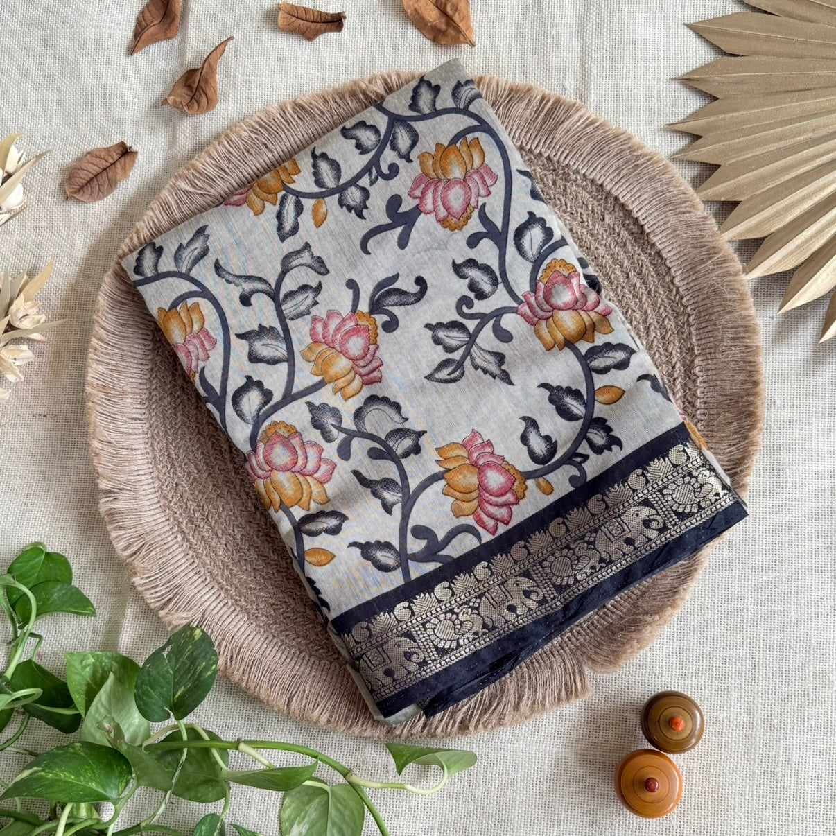 Black Kalamkari fancy cotton