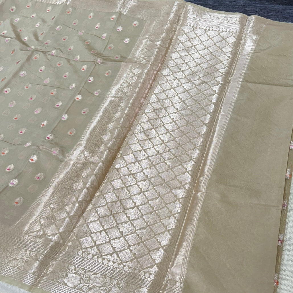 Beige Meena Georgette Saree Vini’s Ethnic