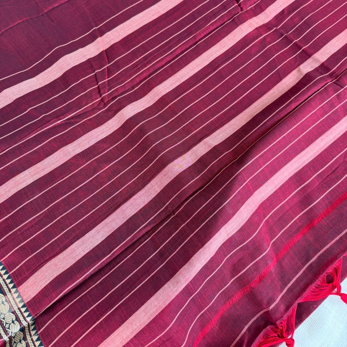 Maroon Pure Narayanpet Cotton Saree