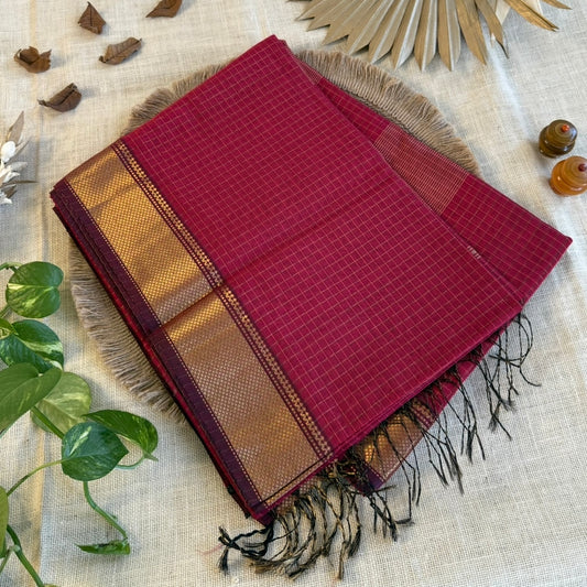 Maheshwari Silk cotton saree checked 