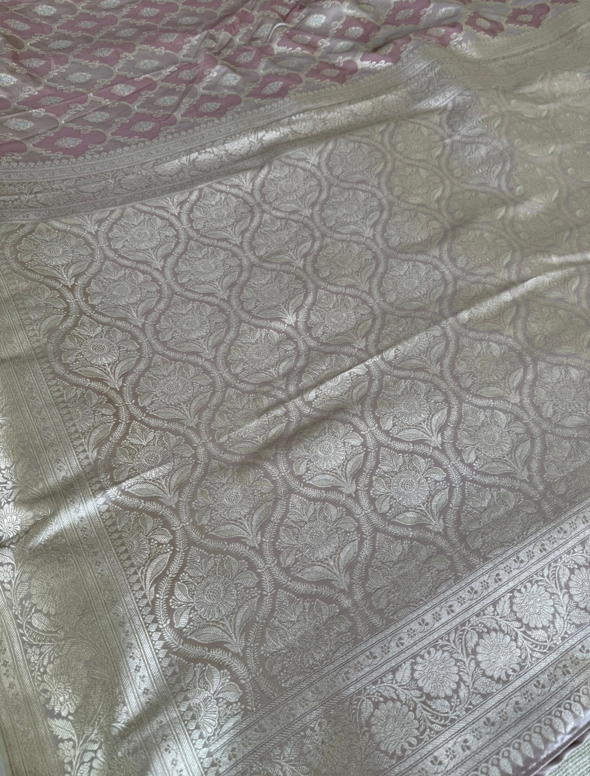 Exclusive Onion Pink Mashru Silk