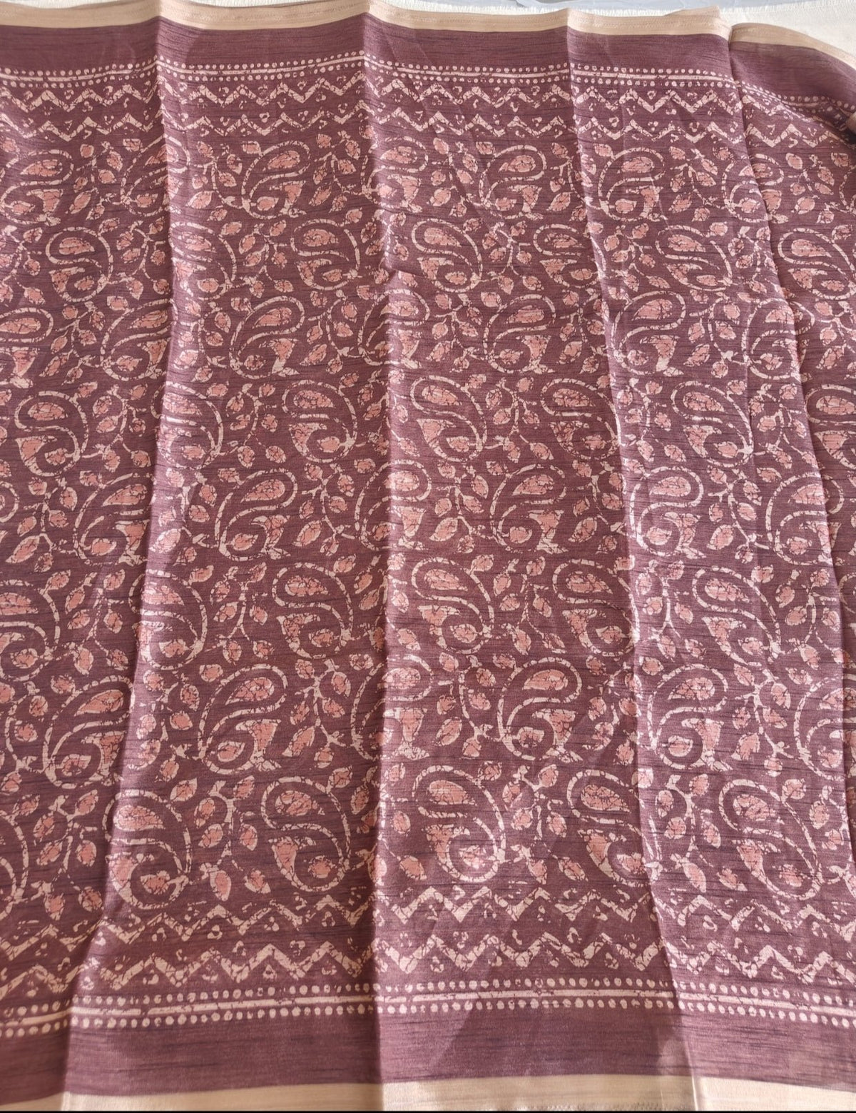 Brown Jute Mixed Cotton Saree - Vini's Ethnic