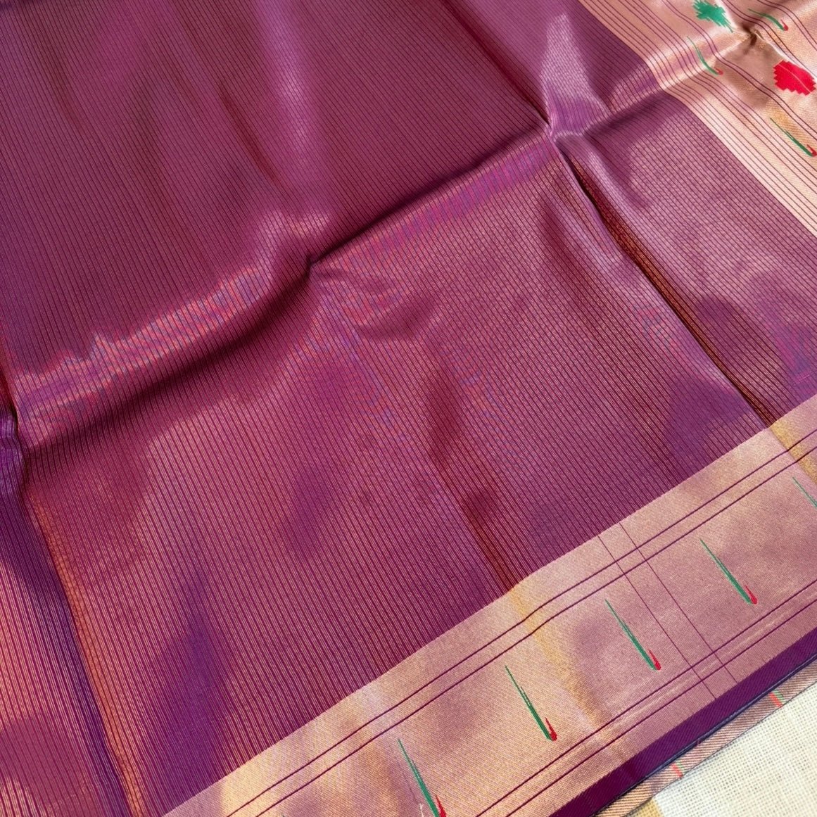 Deep Wine Paithani Silk Saree - Vini's Ethnic