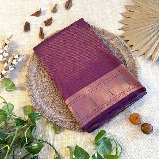 Deep Wine Paithani Silk Saree - Vini's Ethnic