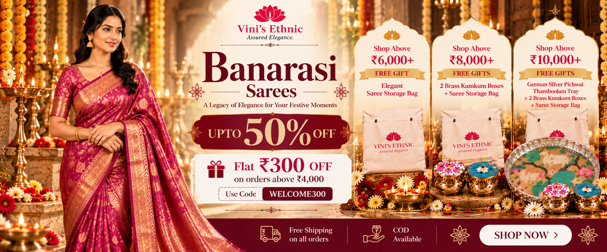 Banarasi sarees for weddings and festive occasions – Vini's Ethnic