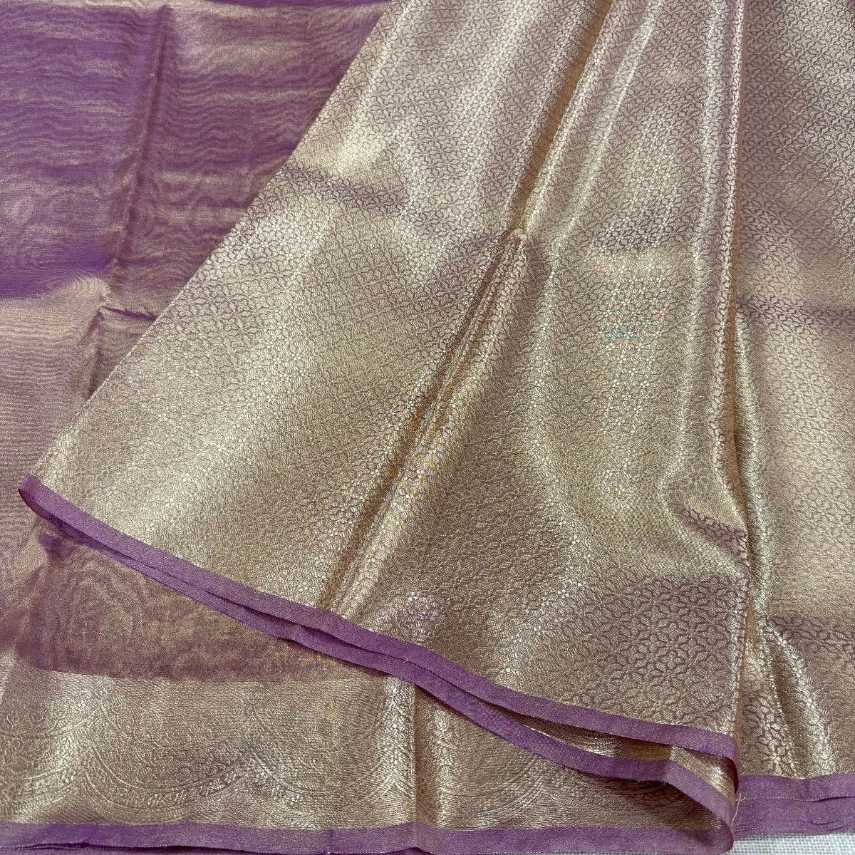 Lilac Banarasi Tissue shimmer Silk Saree - Vini's Ethnic