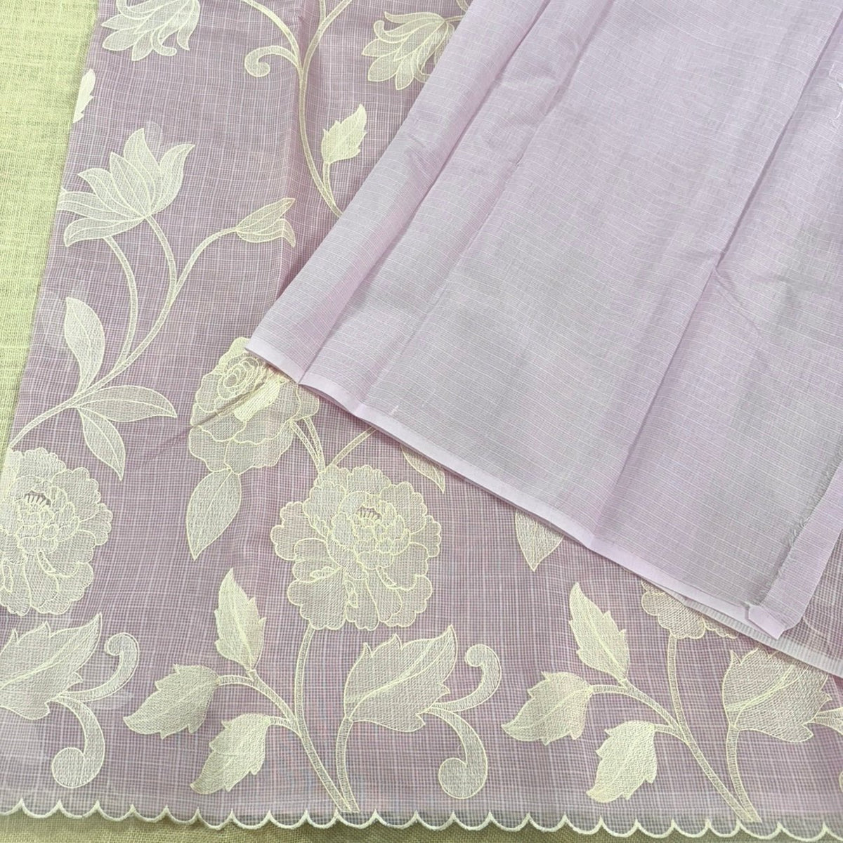 Pink Kota Embroidery Saree - Vini's Ethnic