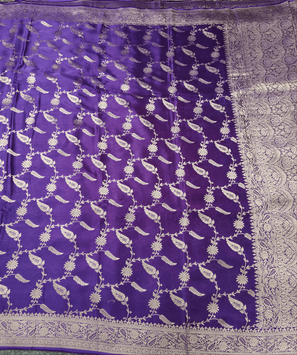 Purple Exclusive Banarasi Satin Silk Saree - Vini's Ethnic