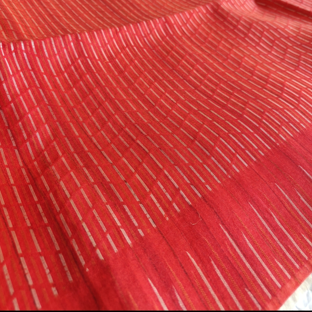 Orange Wave Pattern Saree