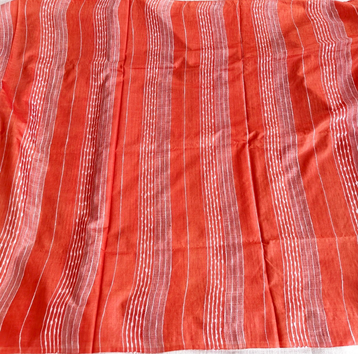 Orange with Pink Kota Silk Baswara Staple Saree