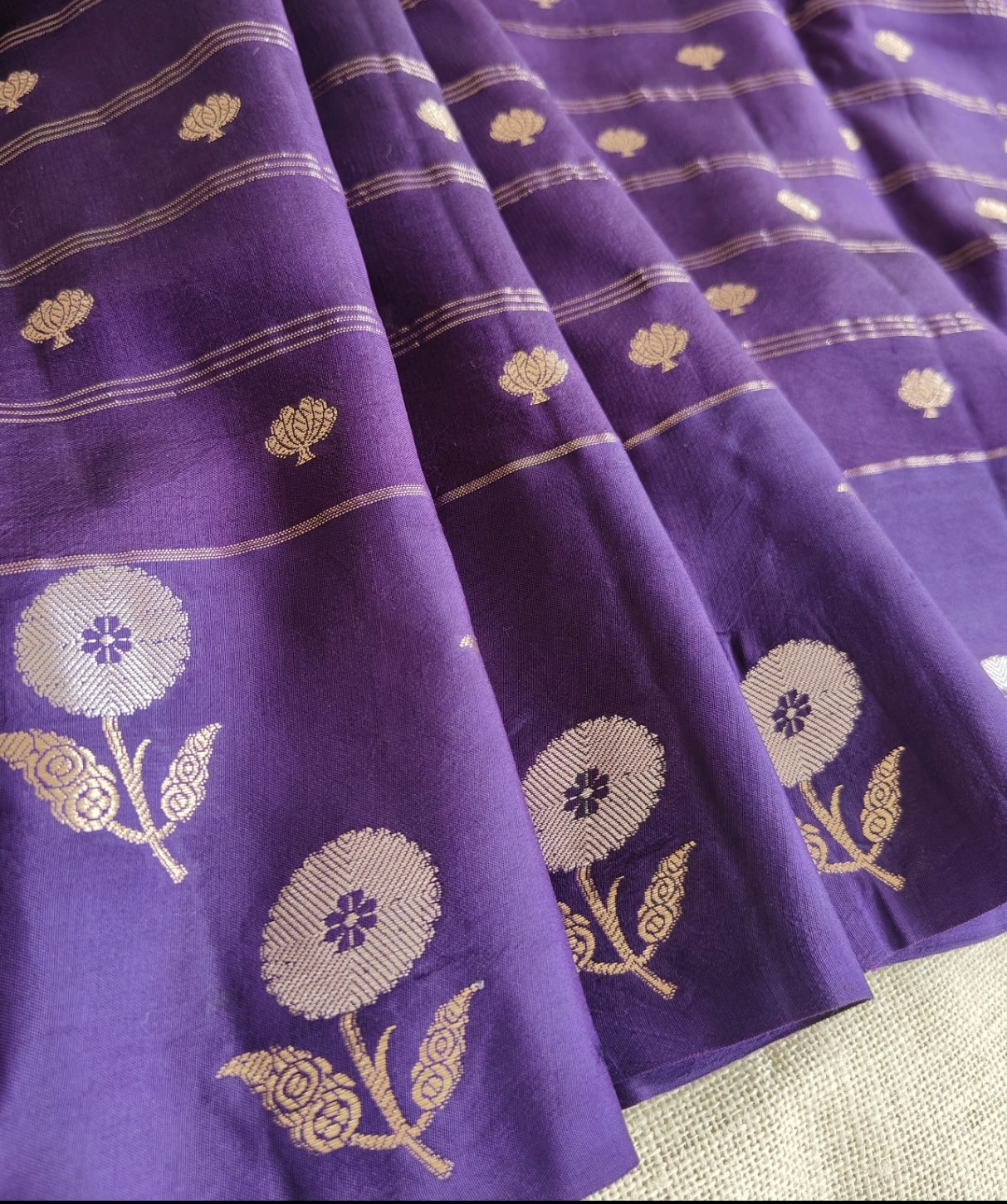 Exclusive Purple Raw Mango Silk Saree