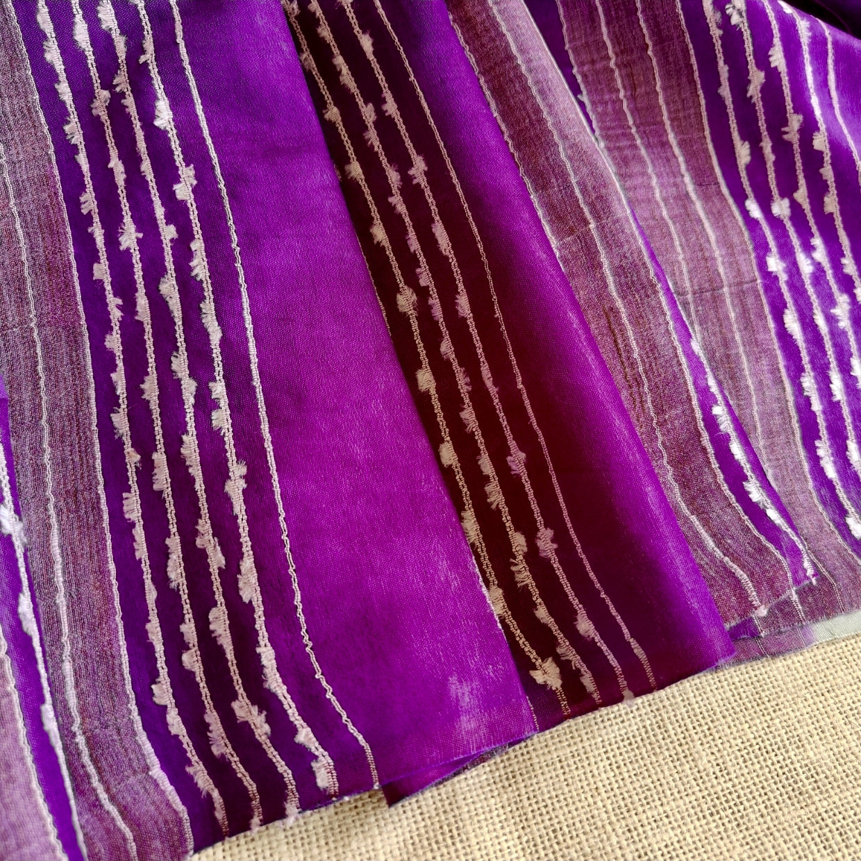 Purple with Grey Baswara Staple Silk Saree
