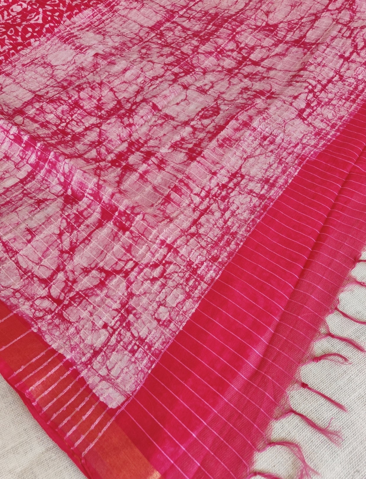 Rani Pink Batik Saree