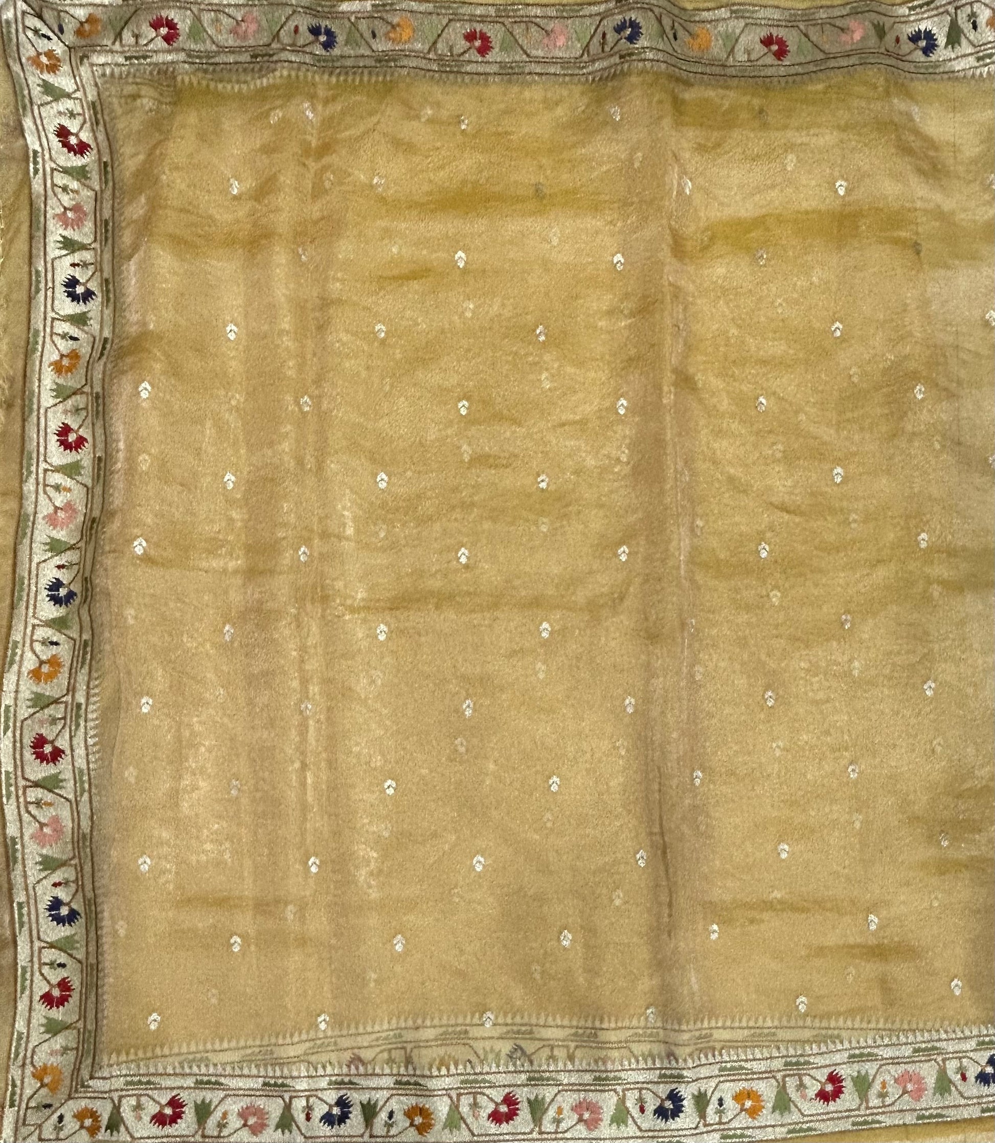 Pastel Yellow Paithani Border Pure Tissue Saree