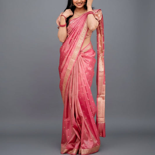 Pink Tissue Silk Saree
