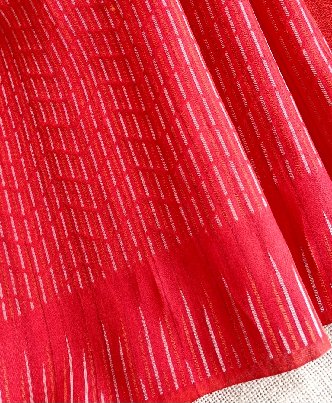 Orange Wave Pattern Saree