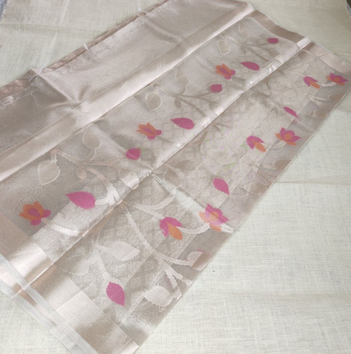 Ivory Tissue Jamdhani Saree
