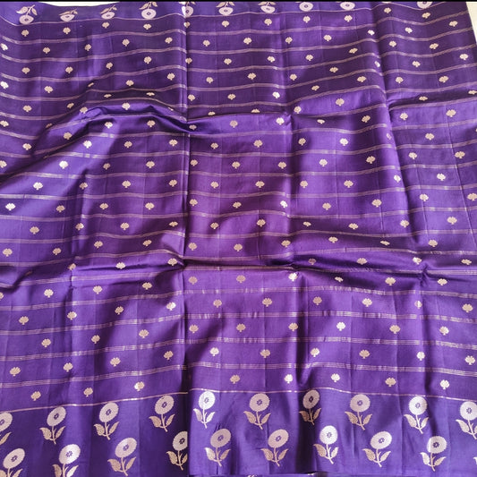 Exclusive Purple Pure Raw Mango Silk Saree