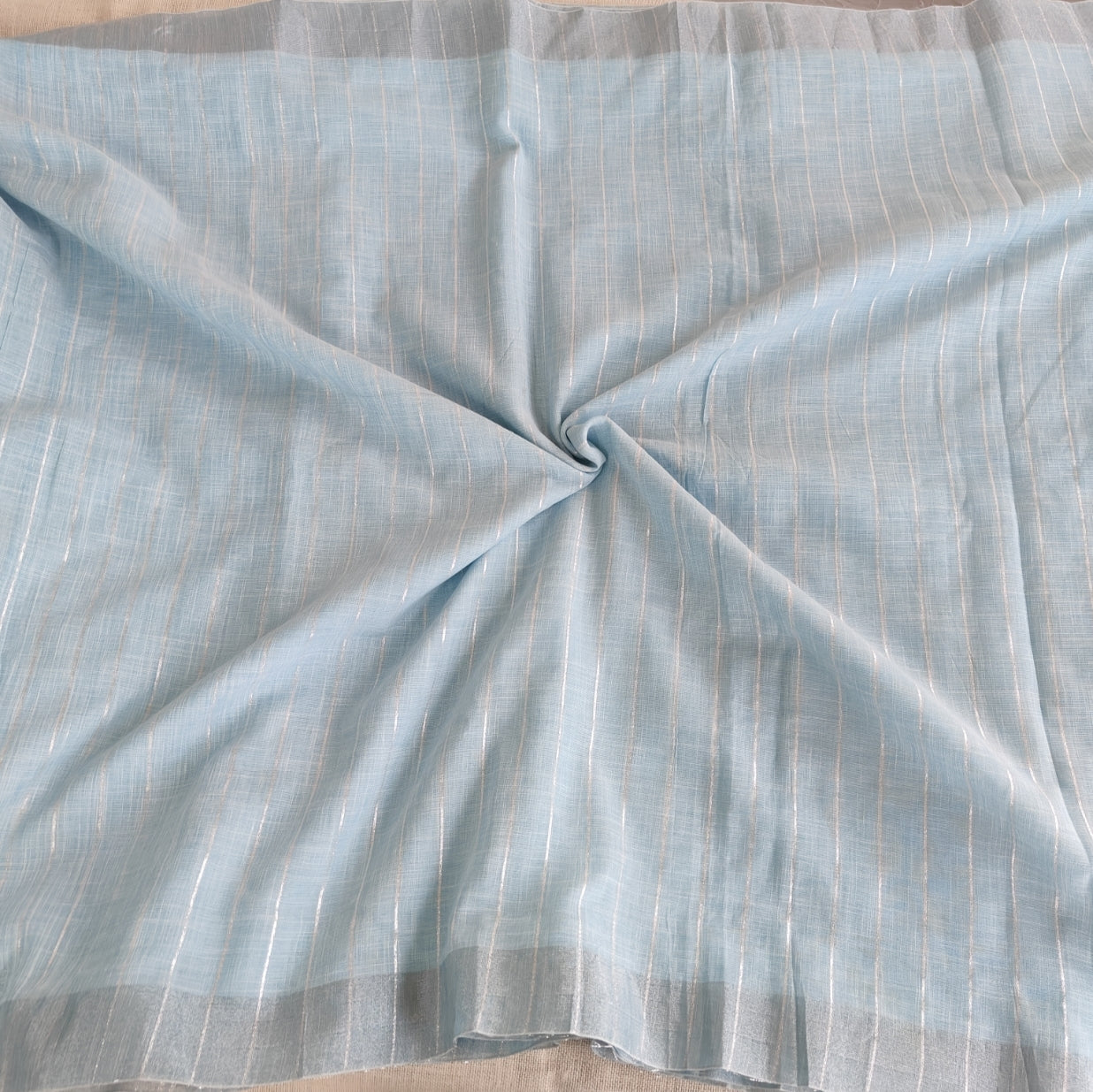 Blue Tissue Linen Saree