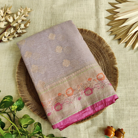 Lilac Crush Tissue Silk Saree