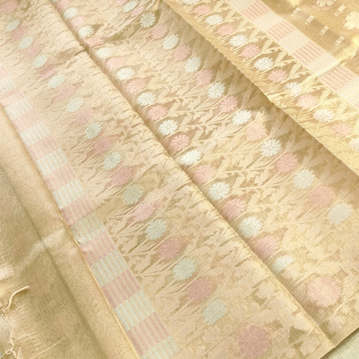 Gold Shimmer Tissue Silk Saree