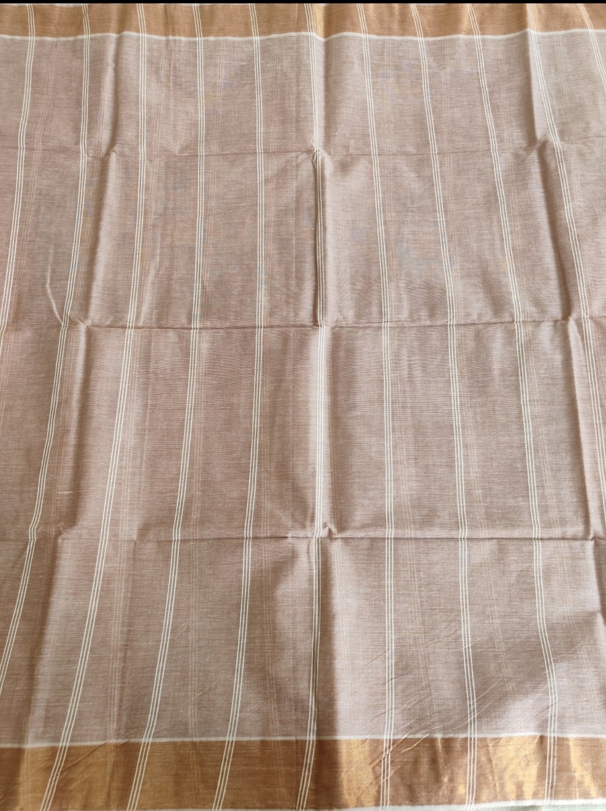 Brown Pure Jute cotton Saree