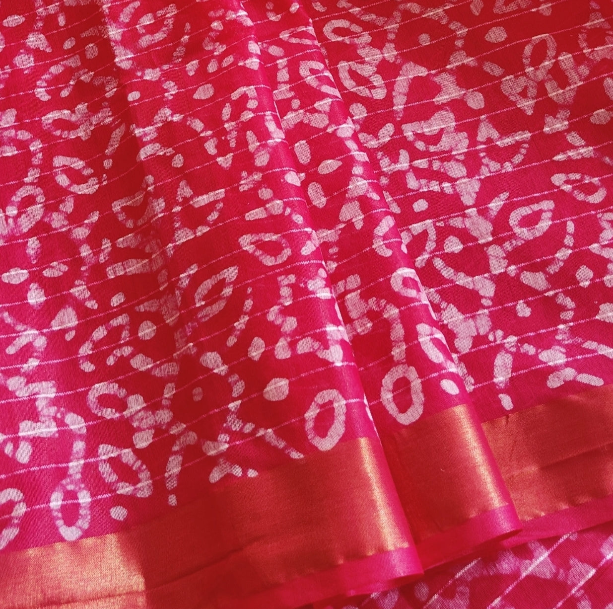 Rani Pink Batik Saree