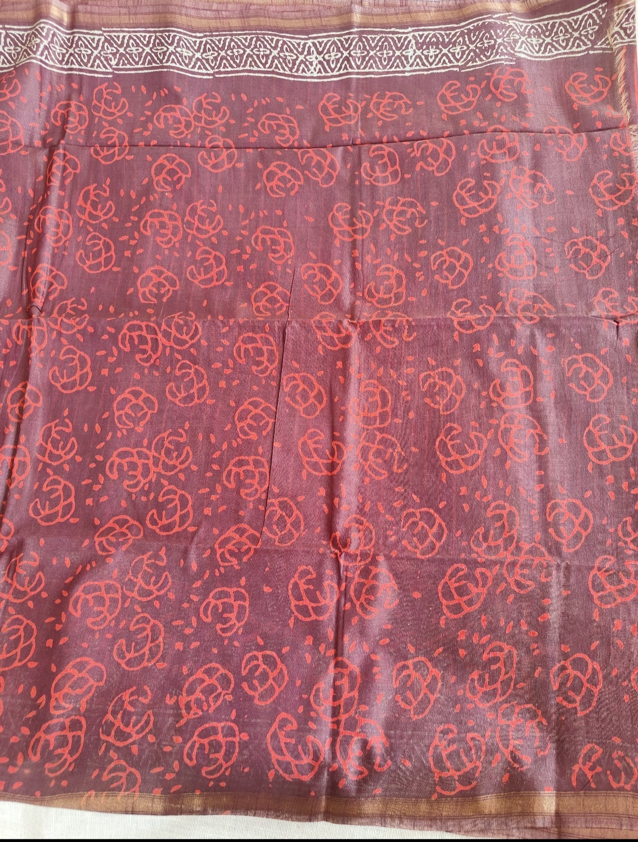Maroon Semi Chanderi Silk Saree