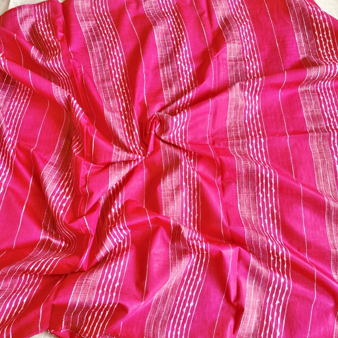 Pink Baswara Staple Silk Saree