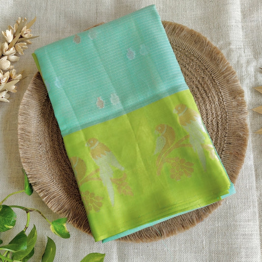 Green Zari Kota Silk Saree