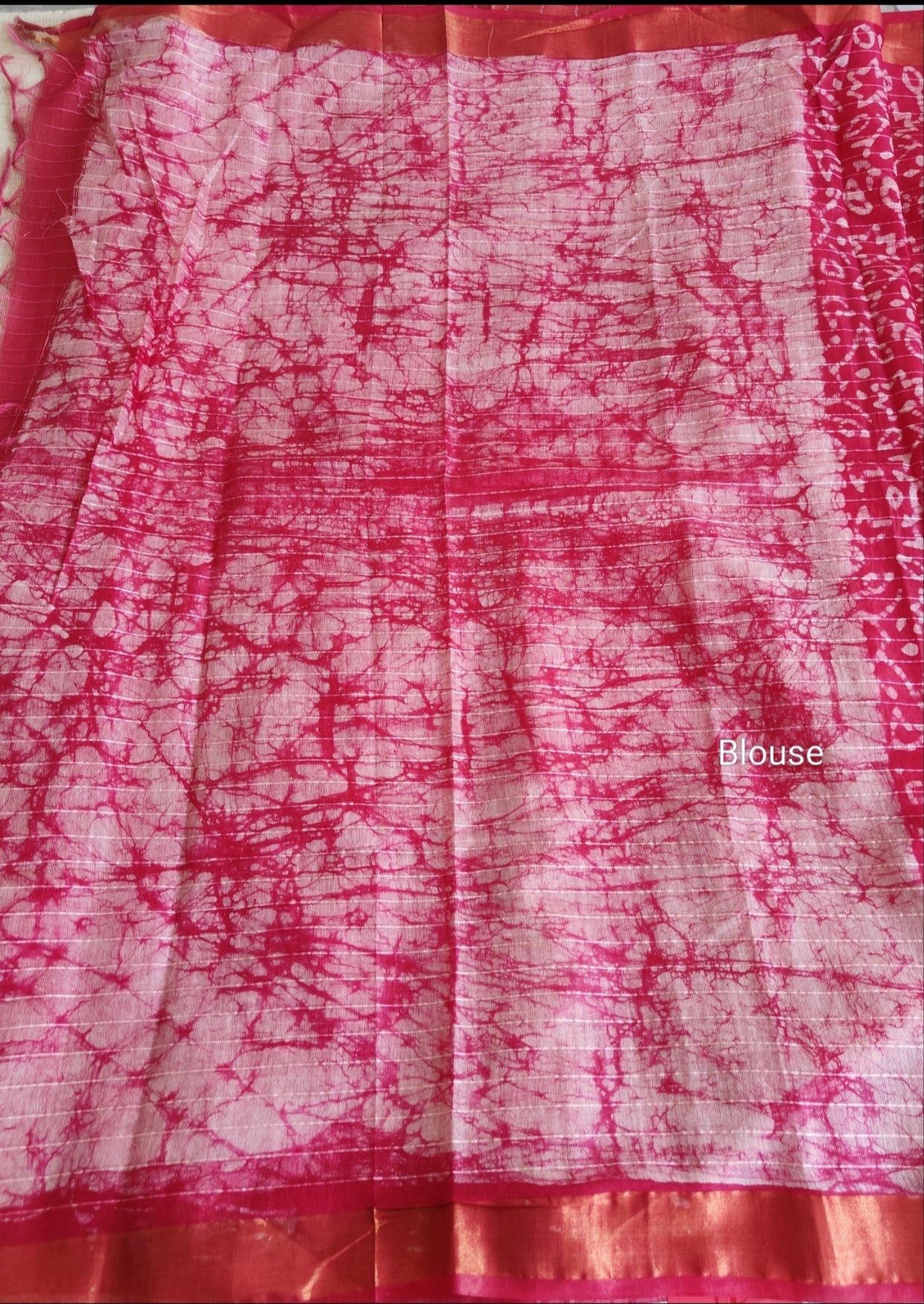 Rani Pink Batik Saree