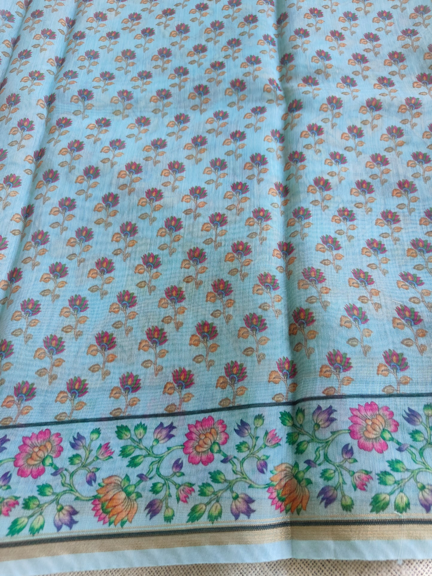 Sky Blue Pure Mercherised Cotton