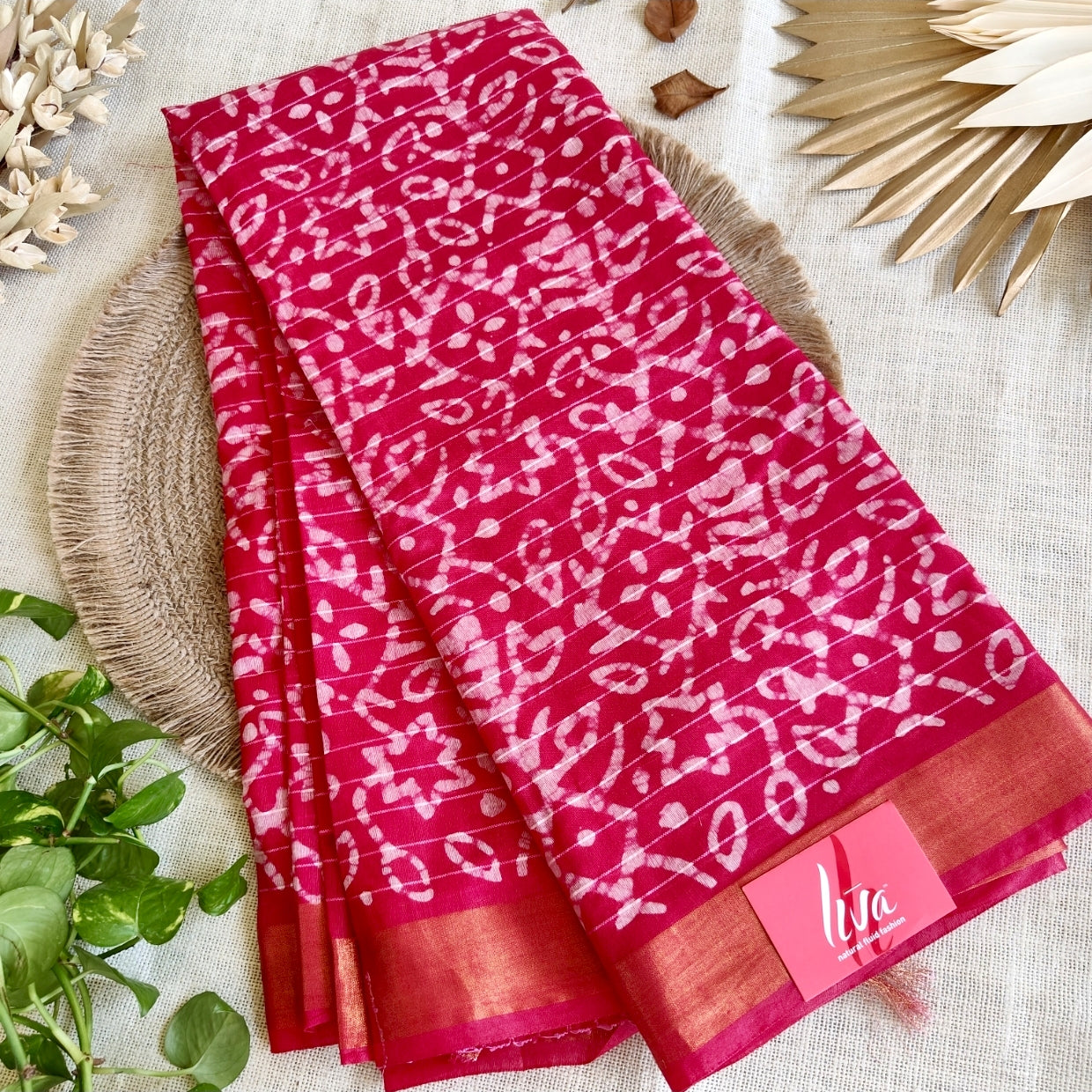 Rani Pink Batik Saree
