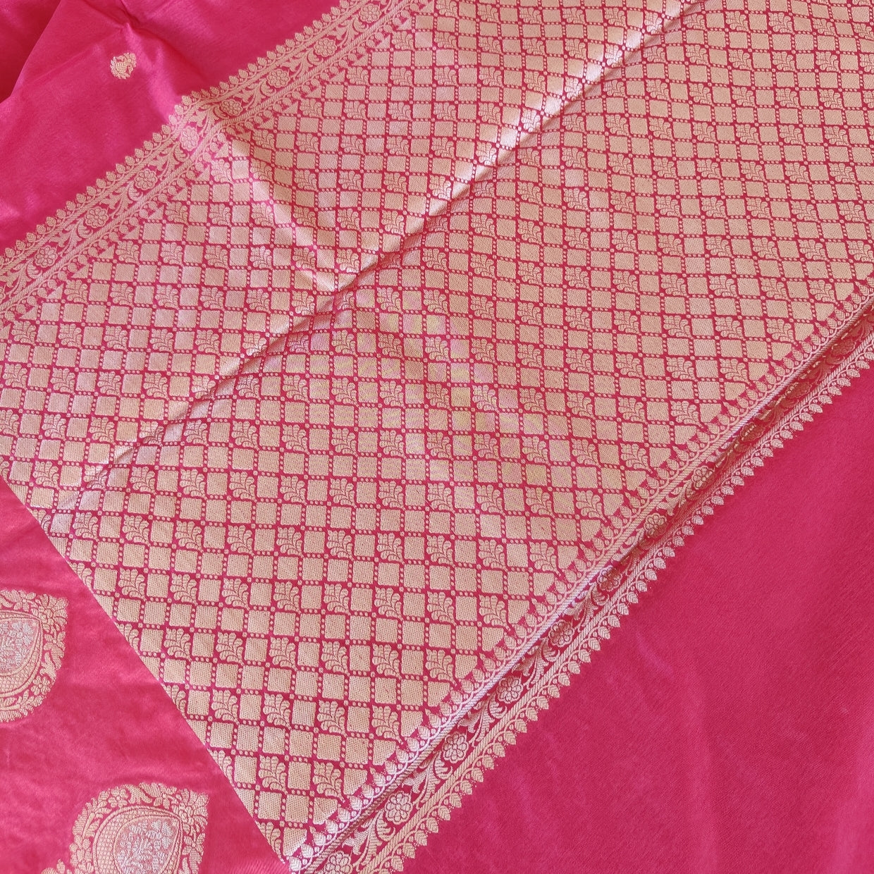 Pink Raw Mango Silk Saree